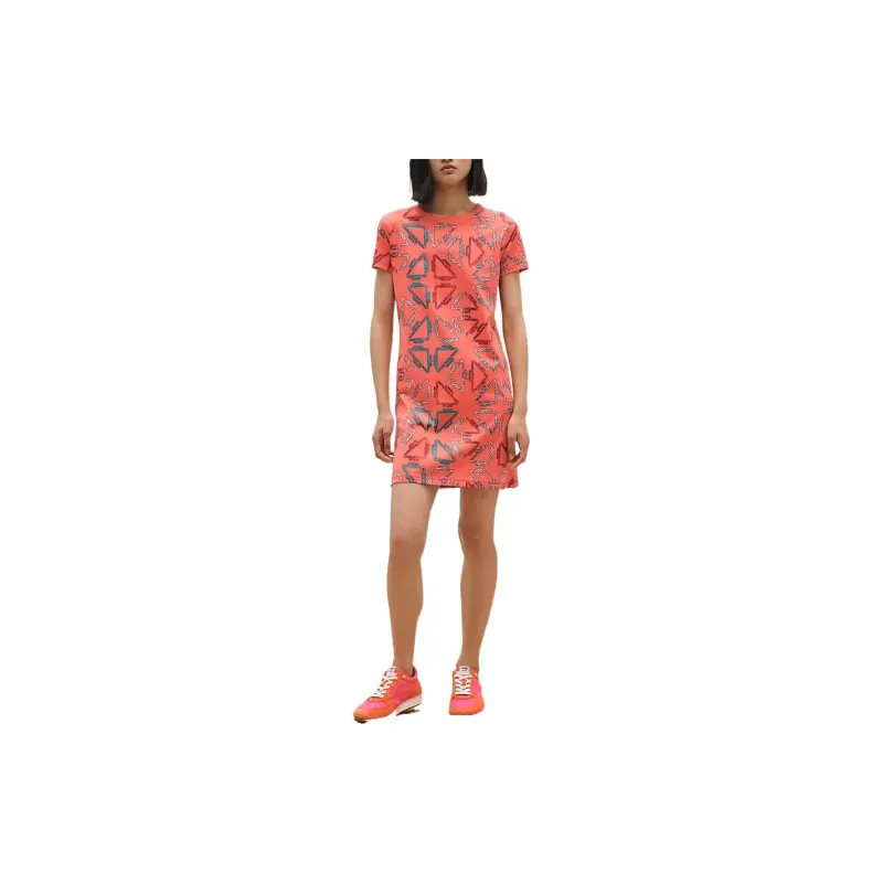 HERMES Short Sleeved Dress Women's Orange-1