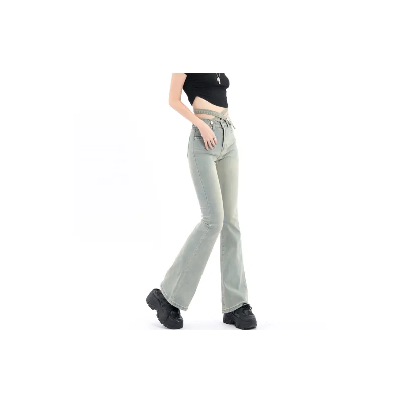 QYPRF Flared Pants Jeans Women's-2