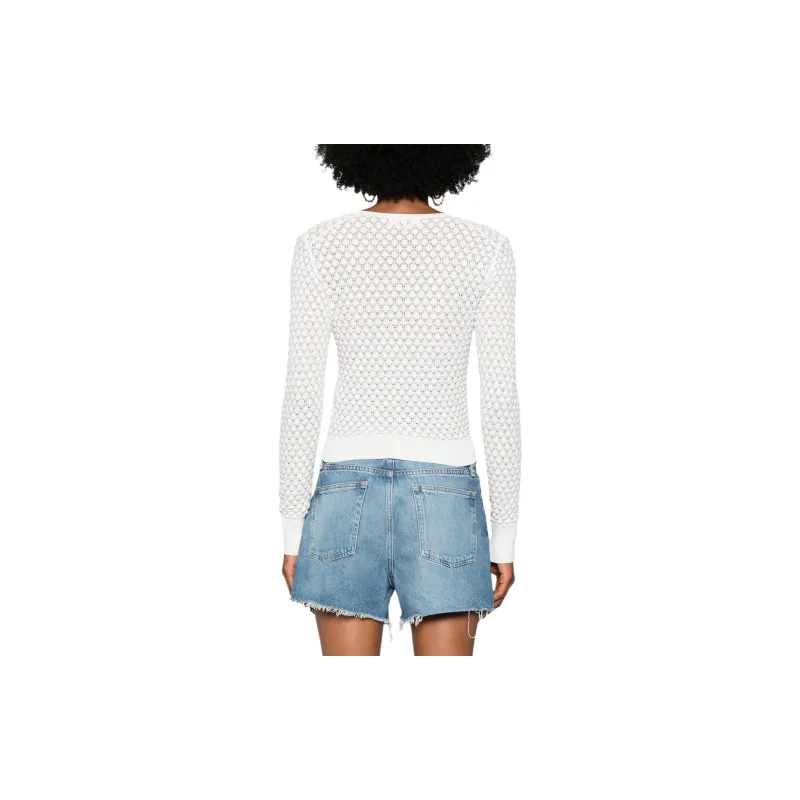 Chloé Scoop neck Pointelle knit Cardigan-1
