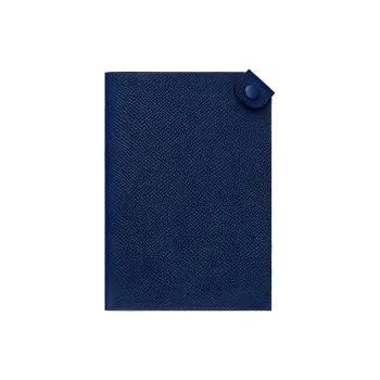HERMES Tarmac Cow Leather Wallet Women's Sapphire Blue