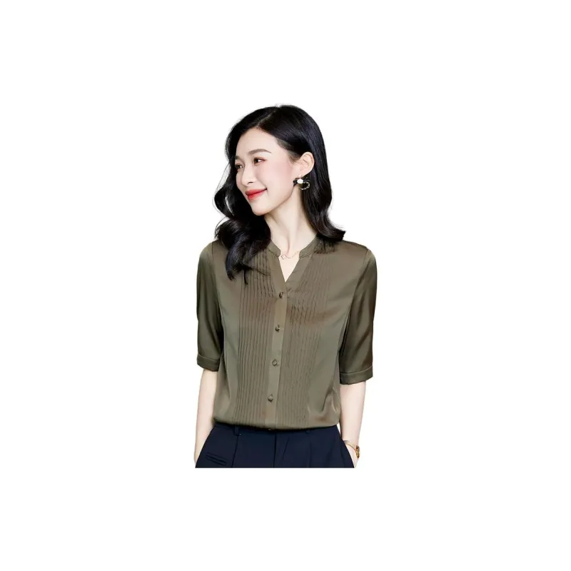 Yi Mengyuan Heavyweight Mulberry Silk Silk Shirt Women's-6