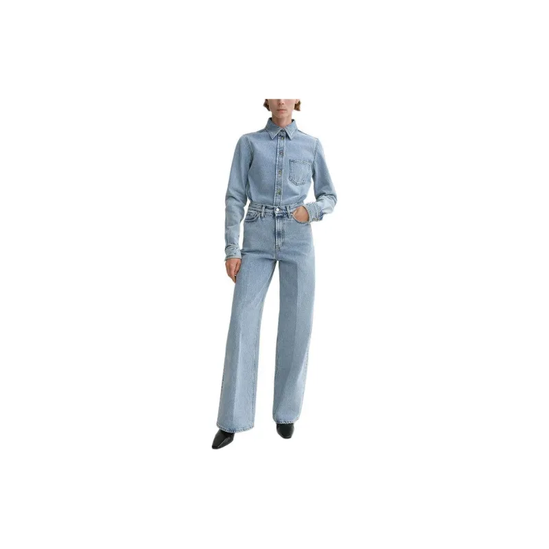 TOTEME High Waisted Straight Leg Jeans-1
