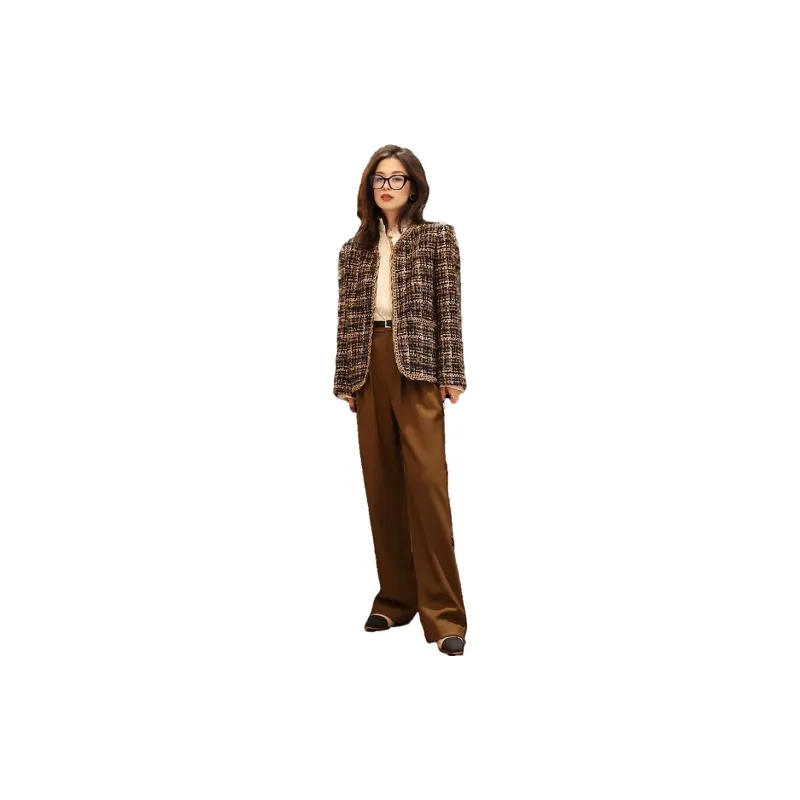 Pumpkin Valley Knitwear Women's Speleo Black Coffee Plaid-1