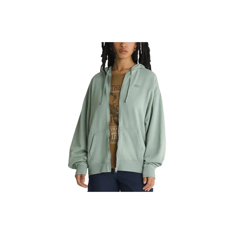 Vans Everyday Oversized Full Zip Hoodie Jackets Coats Women's Iceberg Green-2