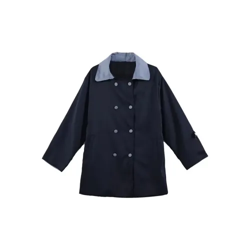 STARFEI Trench Coats Women's Navy Blue