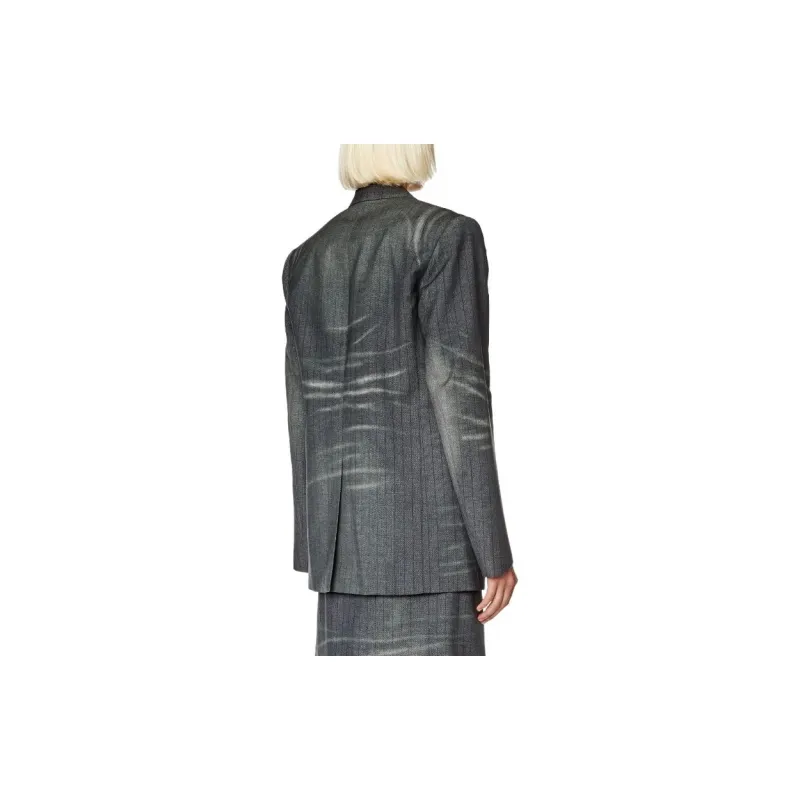 DIESEL G Kess Whiskering Effect Striped Long Sleeved Blazer-2