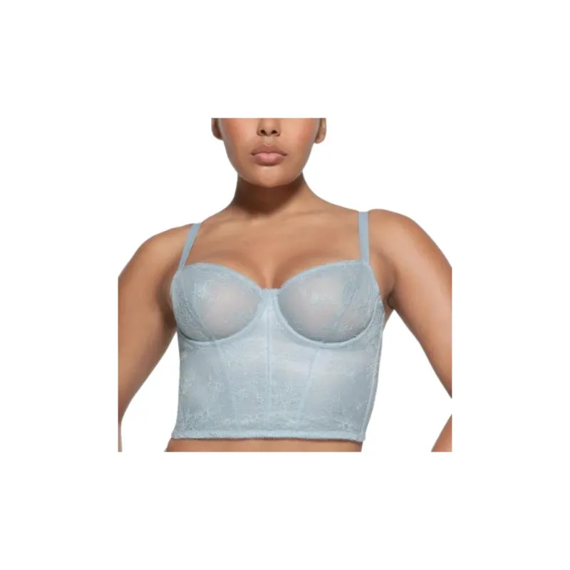 SKIMS Wedding Dress Series ULTRA FINE LACE CORSET Camisole Women's DENIM/Denim-1