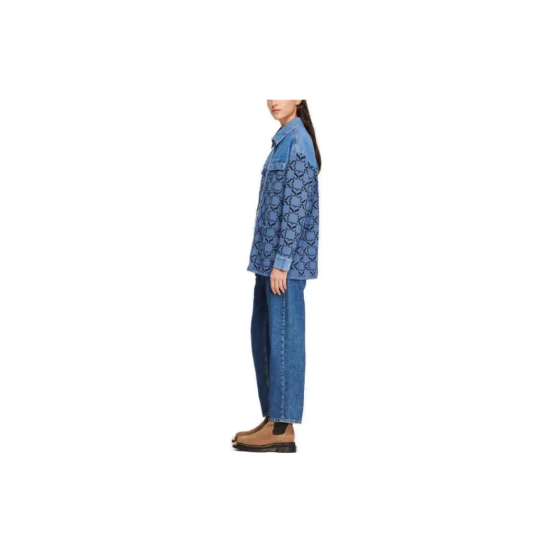 Sandro Denim Jackets Women's Blue-3