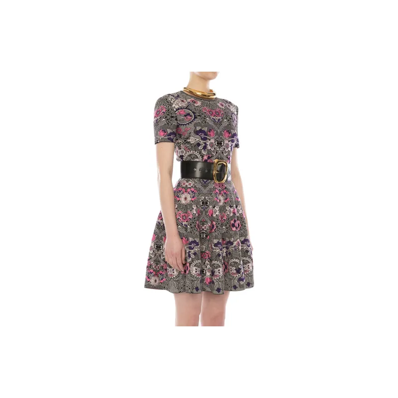 Alexander McQueen Short Sleeved Dresses Women's Black-3