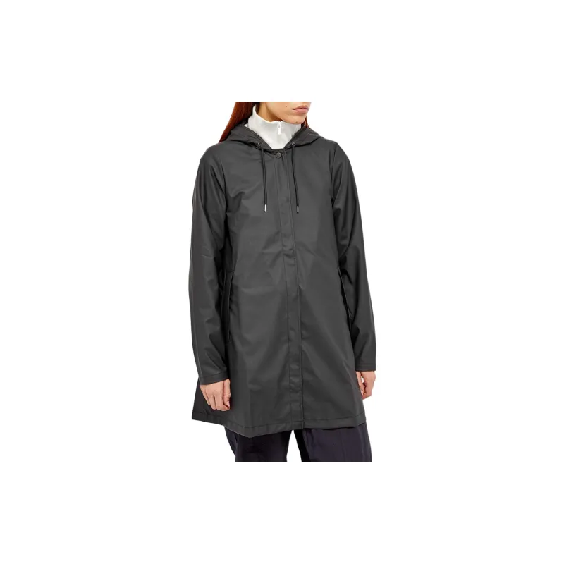 Rains Long Sleeved Drawstring Hooded Coat-3