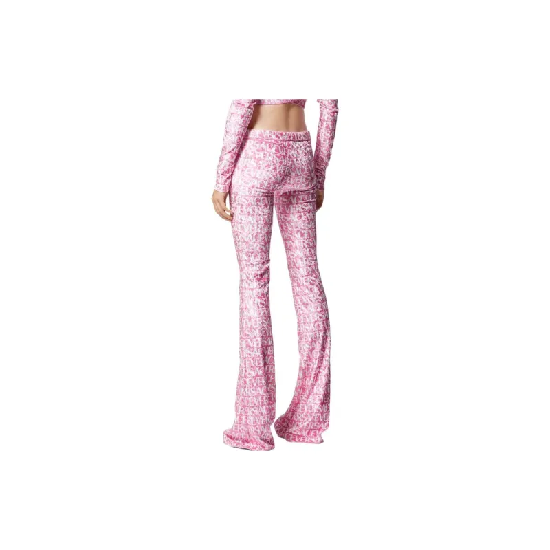 VERSACE Logo print Flared Trousers-3