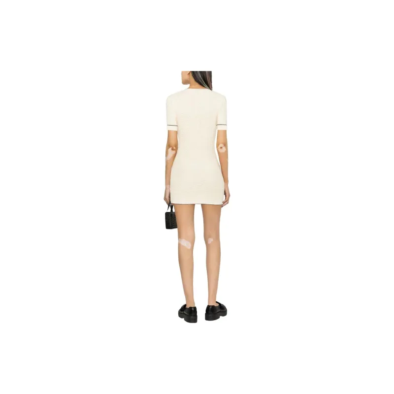Self portrait Short Sleeved Dresses Women's Ecru-5