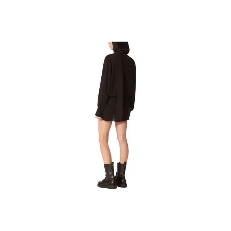 Valentino SS22 Long Sleeved Dress Women's Black-3