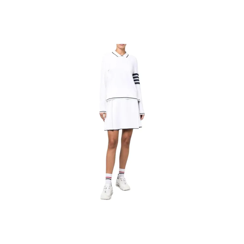 THOM BROWNE 4-Bar High Waist Pleated Skirt-1