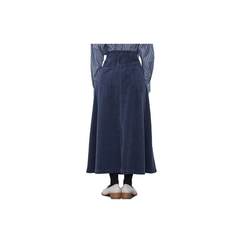 Beams Casual Long Skirts Women's Blue-3