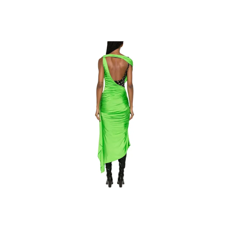 Marine Serre Sleeveless Dress Women's Green-3