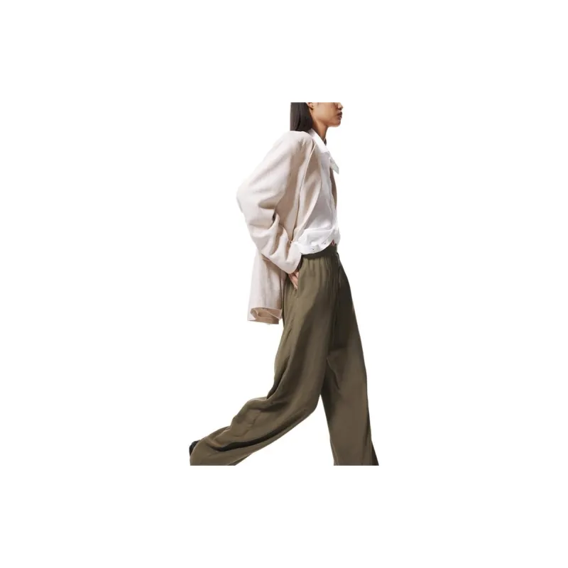 H&M Casual Pants Women's Dark Khaki Green-3