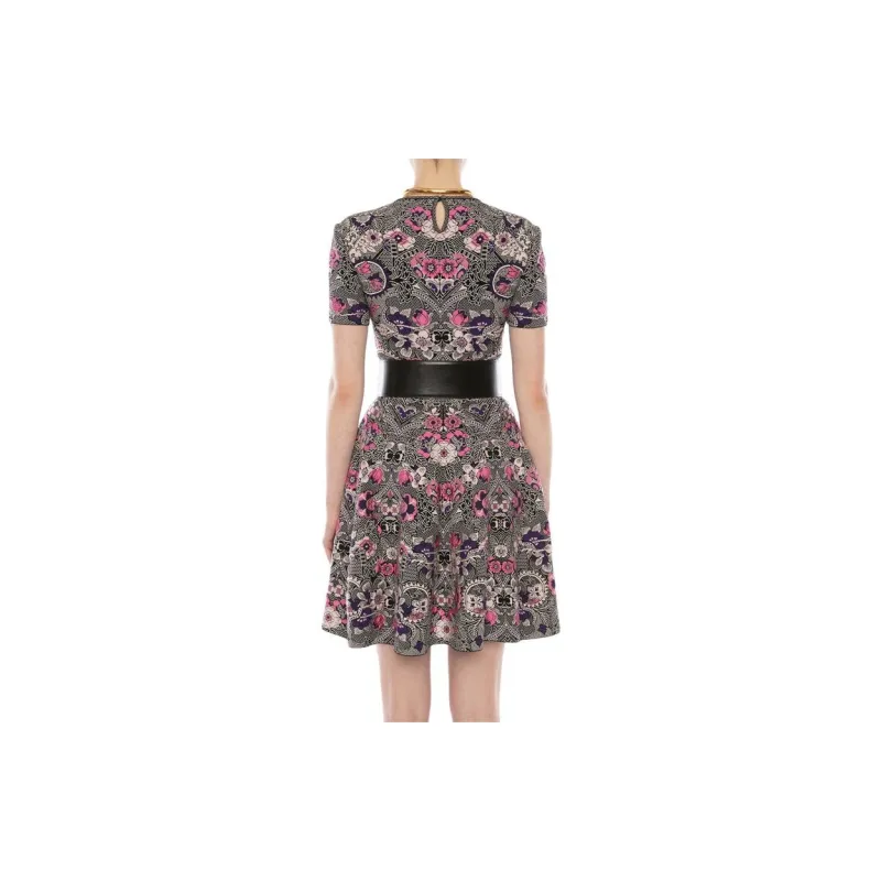 Alexander McQueen Short Sleeved Dresses Women's Black-2