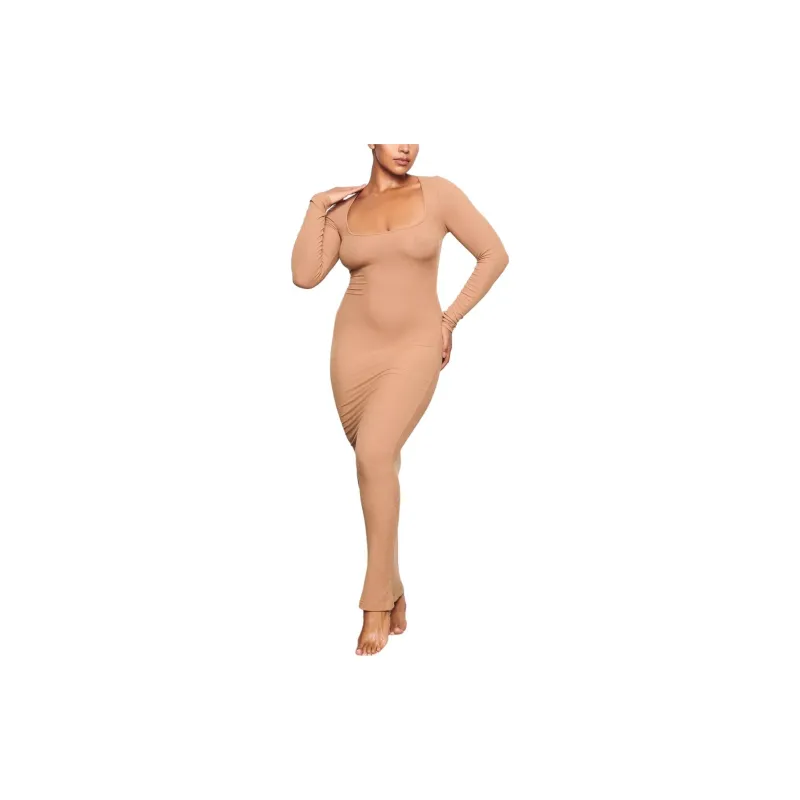 Skims Long Sleeved Dresses Women's Camel/CAMEL-1