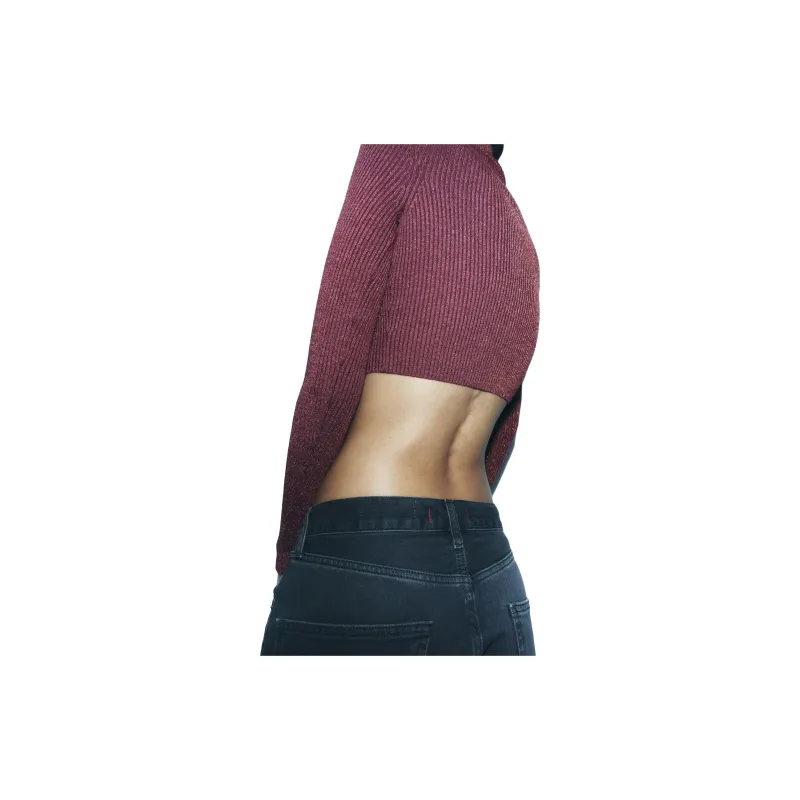 ZARA Crop Tops Women's Brick Red-3