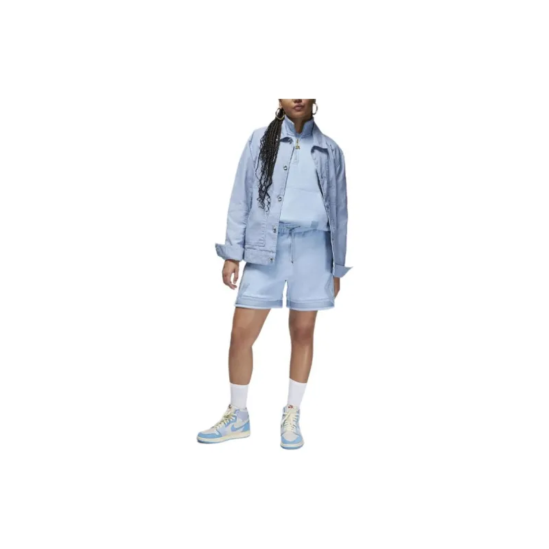 Jordan Flight Fleece Sports Shorts Women's Blue Gray-2