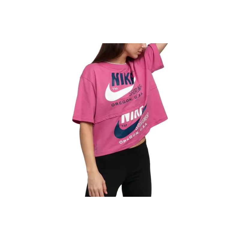 Nike Crop Tops Women's Pink-2
