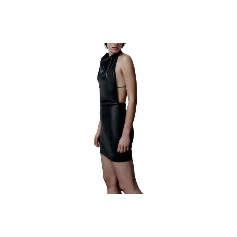 ZARA Slip Dresses Women's Black-3