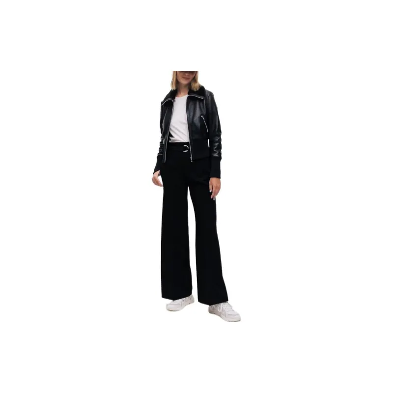 Maje Leather Jackets Women's Black-1