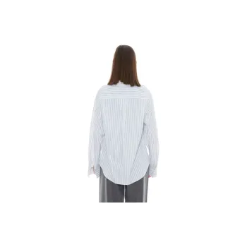 TAXIPHONE Shirt Women's White Black Stripes Pattern