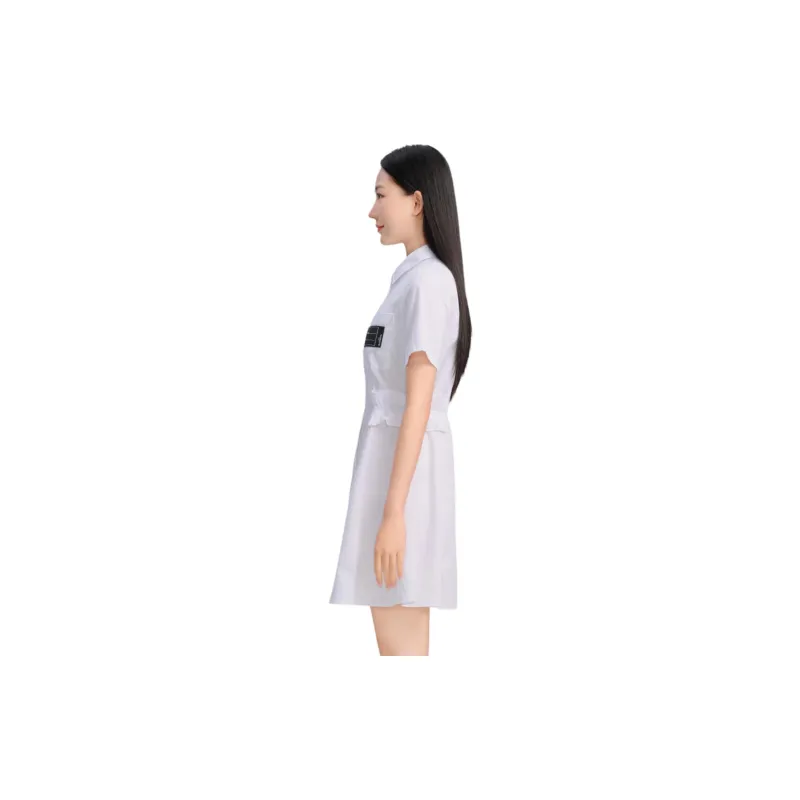 Blood Glitter Short-Sleeved Dresses Women's White-2