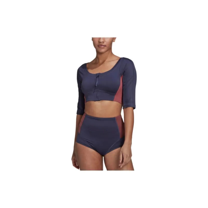 Adidas T Shirt Women's Dark Gray & Navy Blue-1