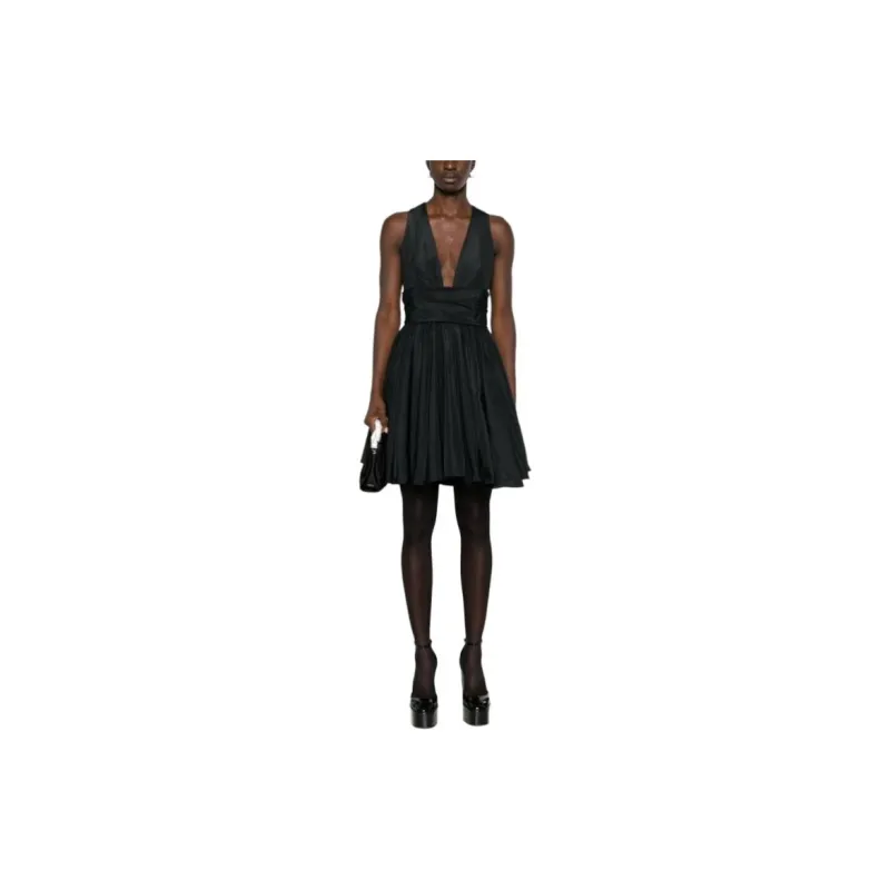 PINKO Sleeveless Ruffled Hem Mini Dress-1
