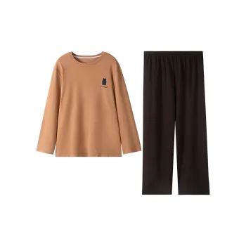 Colorful Pajama Set Men's Brown