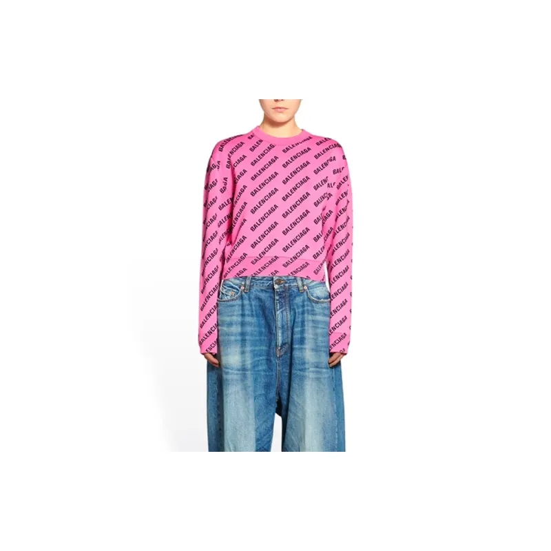 Balenciaga FW22 Sweatshirt Regular Fit Women's Pink-2