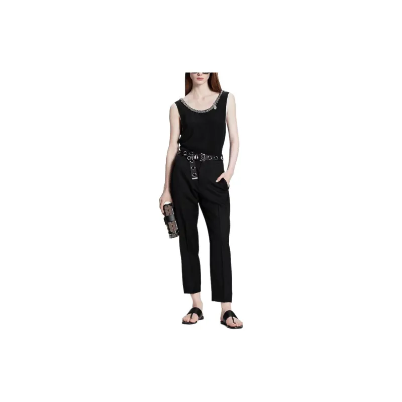 LOUIS VUITTON Monogram Adjuster Carrot Pants Casual Pants Women's Black-2