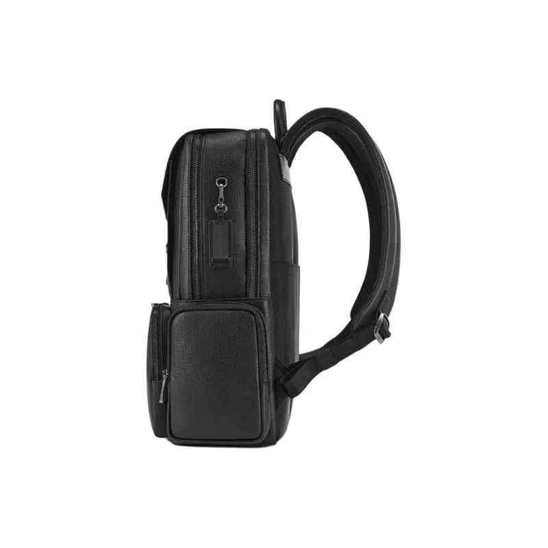 SAMSONITE Cow Leather Backpack Men's Black-2