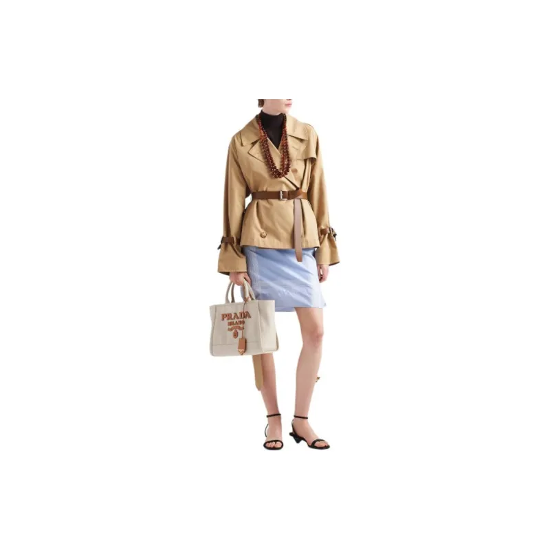 PRADA Double Breasted Belted Trench Jacket-1