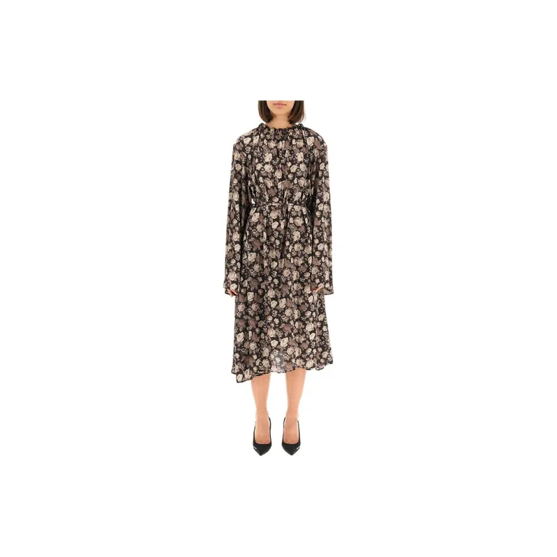 Balenciaga Long-Sleeved Dresses Regular Fit Women's Black-1