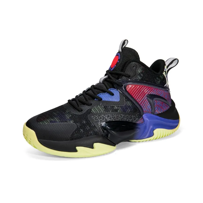 ANDEZHANMUSI Basketball Shoes Unisex High Top White Black Purple/White Orange/Black Purple-12