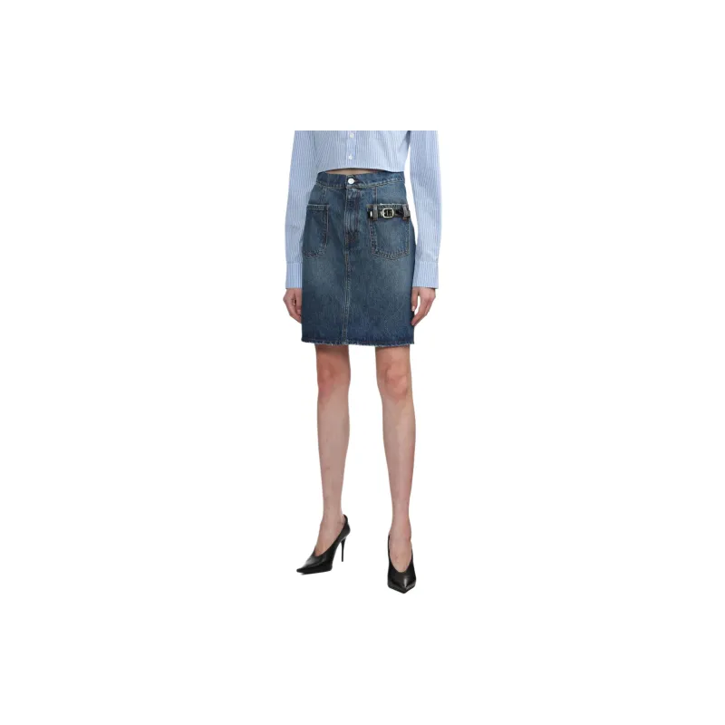 COPERNI Belt embellished Denim Skirt-3