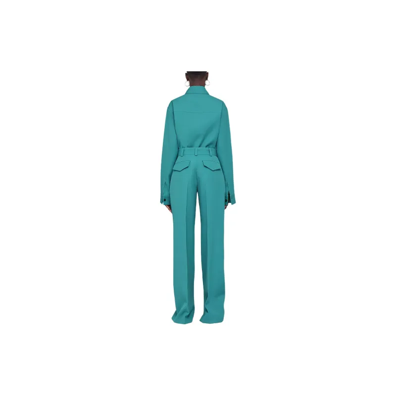 JIL SANDER Belted High-Waist Wide-Leg Trousers-2