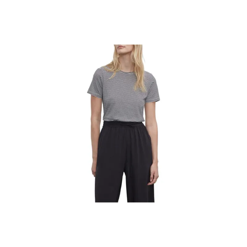 CLUB MONACO Regular T-Shirt Women's Marine Blue White Stripes-1