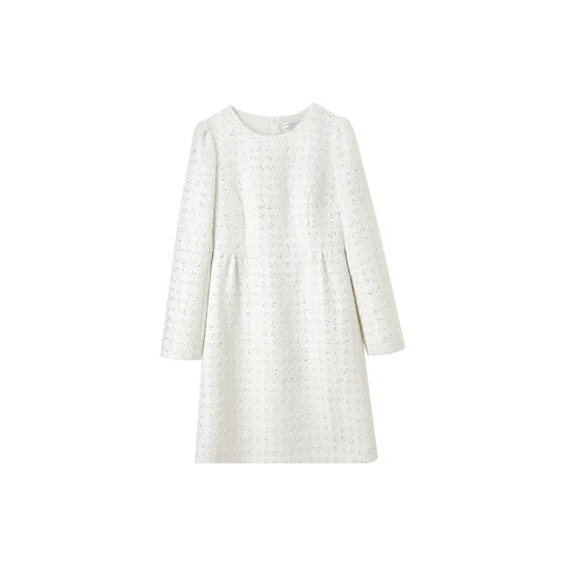 SENTUBILA Long Sleeved Dress Women's White-6