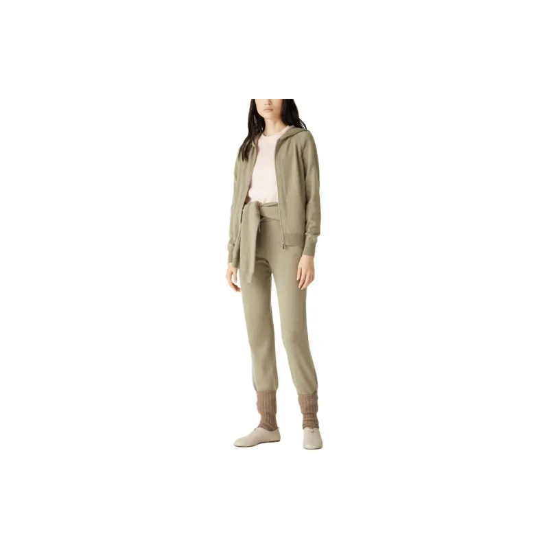 Loro Piana FW24 Knitted Sports Pants Women's Green-2