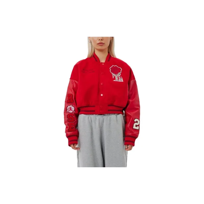 Jordan X Teyana Taylor Women's Varsity Jacket Gym Red/Sail/Team Red-4