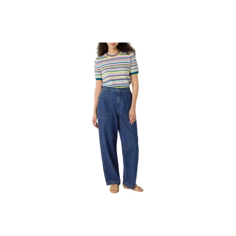 Ines De La Fressange X UNIQLO X Ines De La Fressange Jeans Women's Royal Blue-1