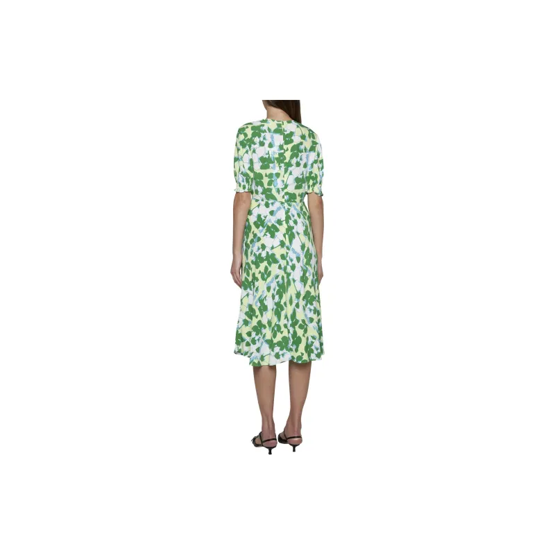 Diane Von Furstenberg Short Sleeved Dress Women's Green-3