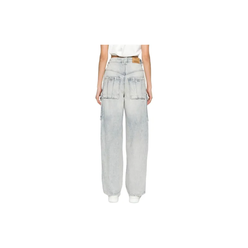 ISABEL MARANT ETOILE Heilani Mid Rise Faded Effect Cargo Jeans-3