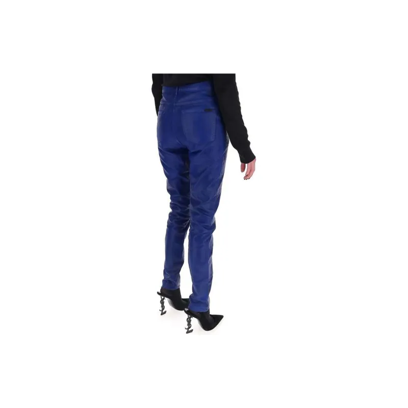 SAINT LAURENT Skinny Patent Style Trousers-3