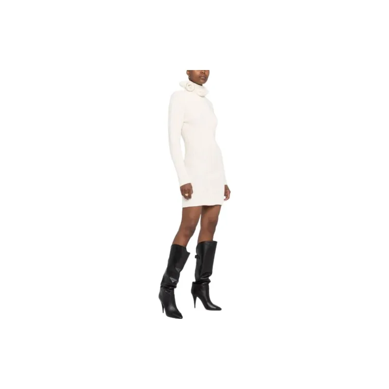 Blumarine Rose Detailed Knitted Mini Dress-2